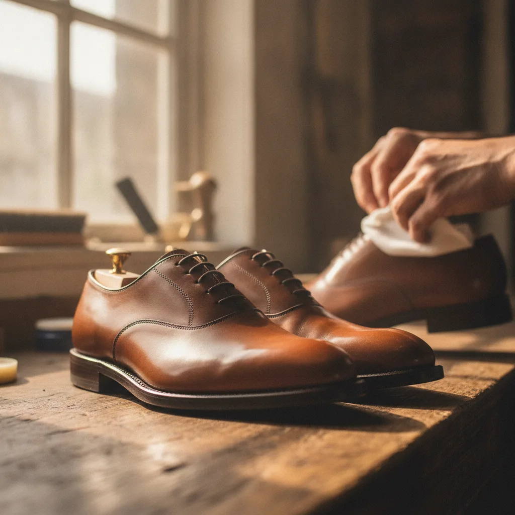 faire briller chaussures cuir