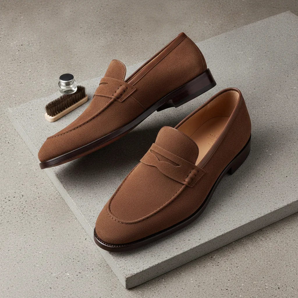 Entretien chaussures cuir veau velours | Maison Hardrige