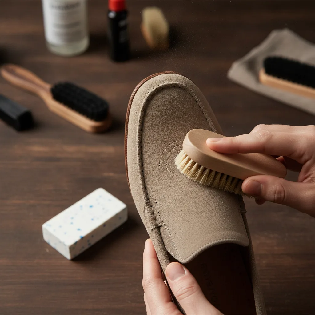 entretien chaussures cuir veau velours